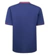Thumbnail Back view of midnight blue polo with patterned collar.